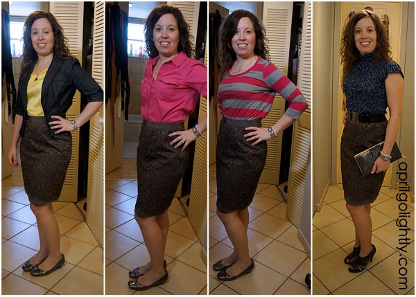 aprilgolightly.com 4 Ways to Wear a Lace Skirt 4 Ways to Wear a Lace Skirt